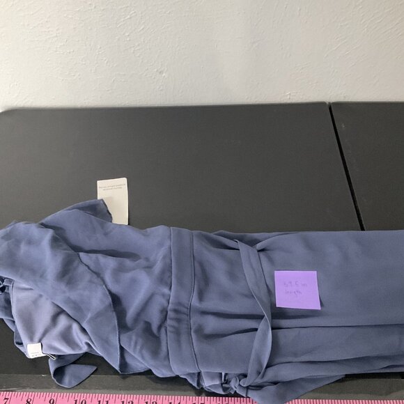 Tobi Dress Women Sz M Blue Slate V-Neck Ruffle Trim Wrap Spaghetti Straps Maxi - Picture 15 of 16